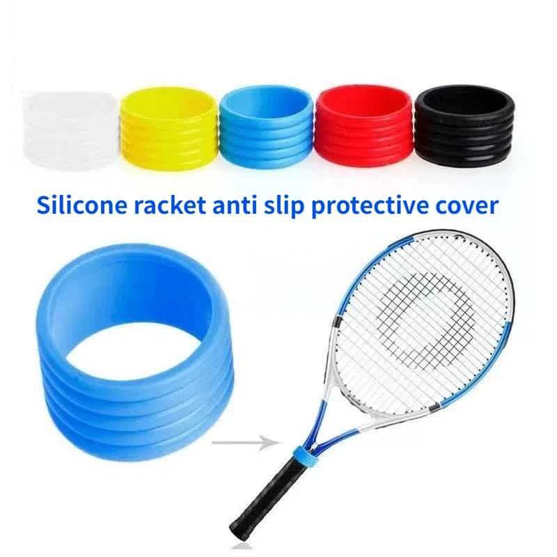 Stretchable Silicone Tennis Racket Grip Fixing Rings Sweat‑Absorbent Handle Wrap Sealing Rubber Band Tennis Sports Accessories