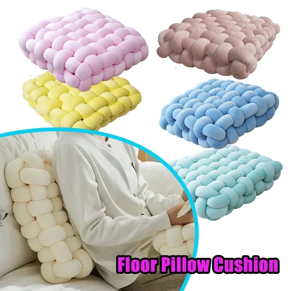 1 pz tappetino Tatami cuscino per sedile da pavimento intrecciato cuscino in maglia intrecciata per sedersi copertura lavabile rimovibile supporto per la schiena lombare
