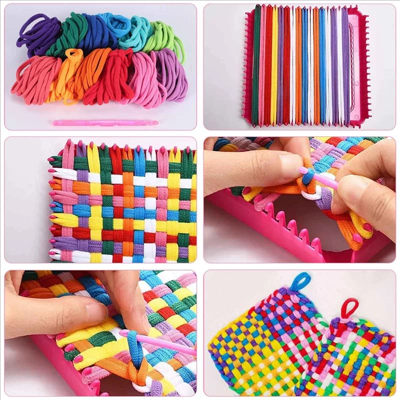192 Pcs 7 Inches Potholder Loops Weaving Loom Loops Weaving Craft Loops With 12 Colors For DIY Crafts Supplies A-ABXK