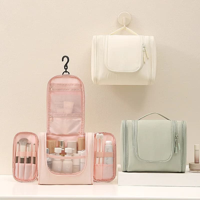 Portable Travel Wash Bag Waterproof Hanging Toiletry Organizer Large Capacity Cosmetic Storage Pouch Shower Toiletry Kit