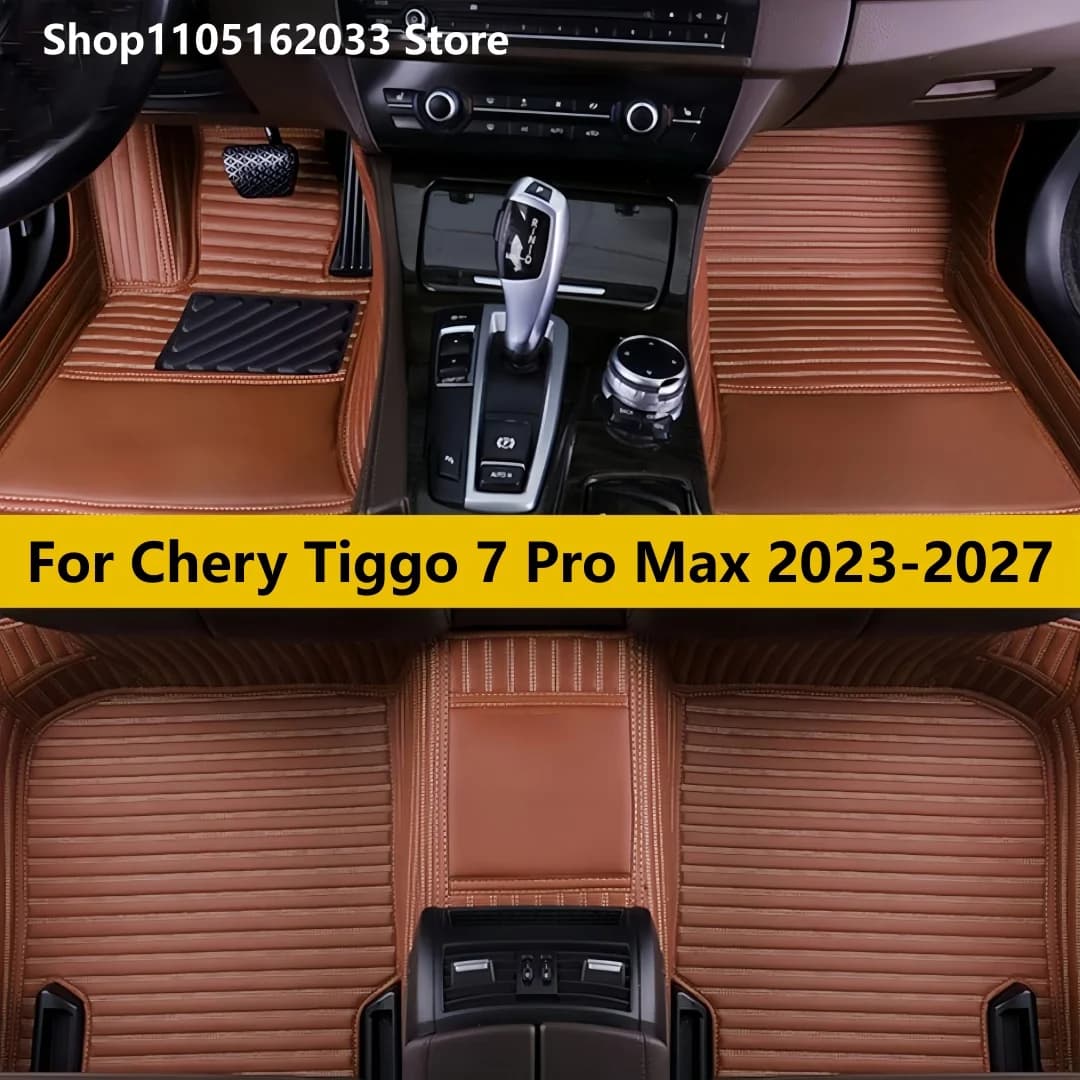 Car Floor Mats Fit For Chery Tiggo 7 Pro Max 2023 2024 2025 2026 2027 Auto Front & Rear Row Full Set Leather Carpet Pads