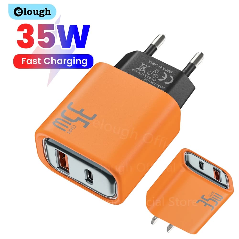 Caricabatterie Rapido 35W USB-C per iPhone 17 Xiaomi, Adattatore da Viaggio per Telefono Cellulare, Caricatore USB C da Parete a Ricarica Veloce