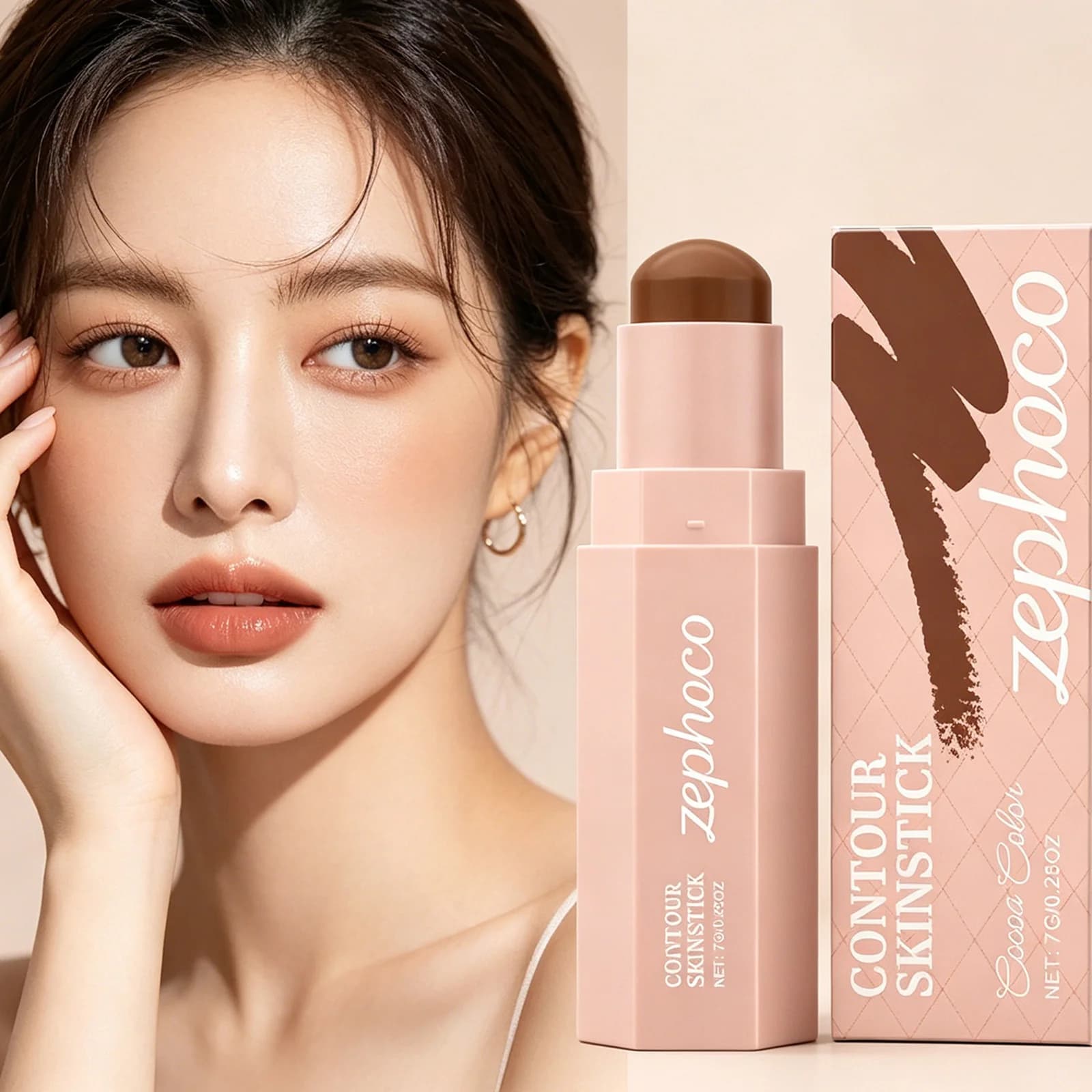 Zephoco Contour Stick: Crema Contorno Viso Idratante a Lunga Durata, Effetto Ombra Naso e Contorno Tridimensionale, Cosmetici Make-up