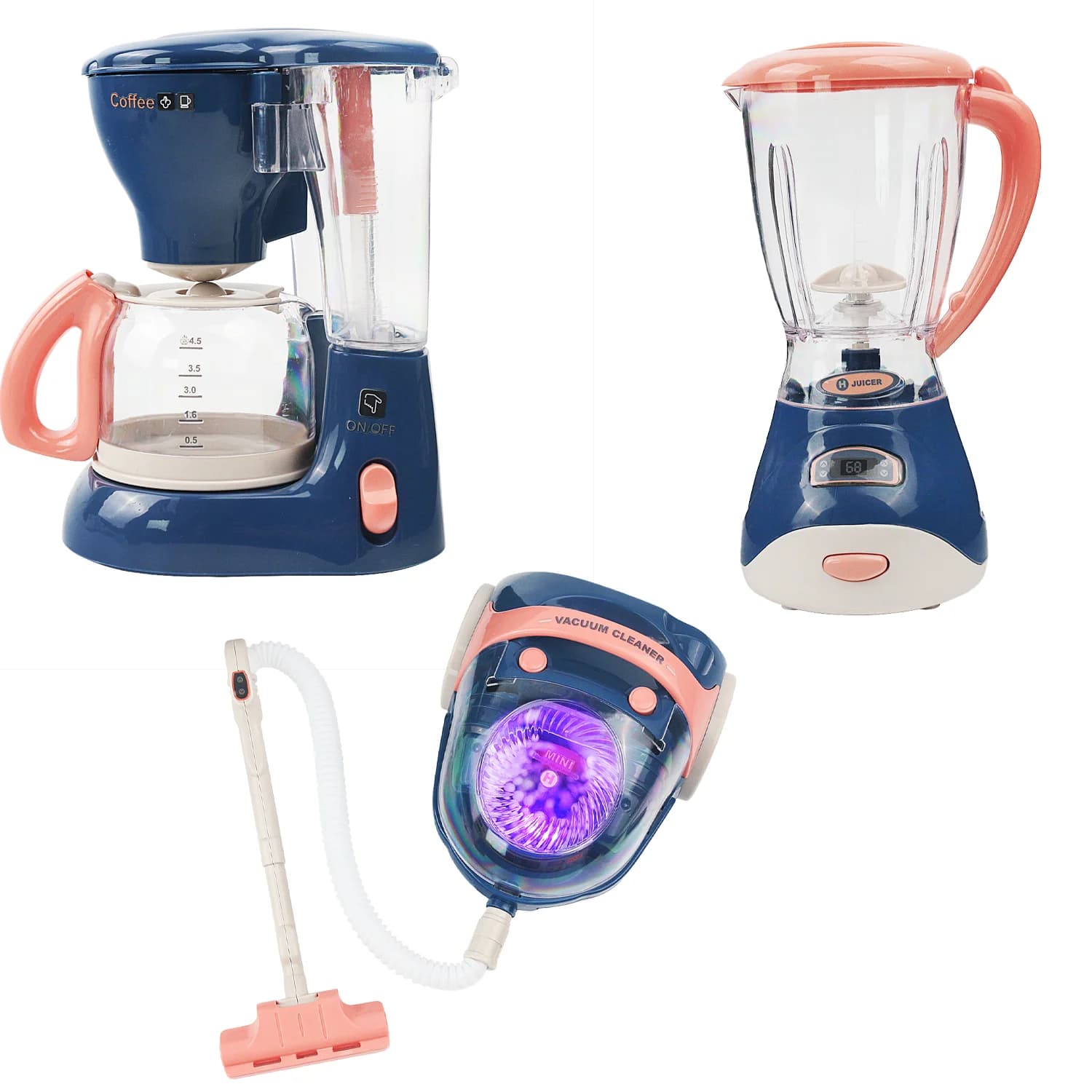 Simulazione della casa da gioco per bambini vita elettrica piccoli elettrodomestici macchina per succhi macchina da caffè aspirapolvere giocattolo