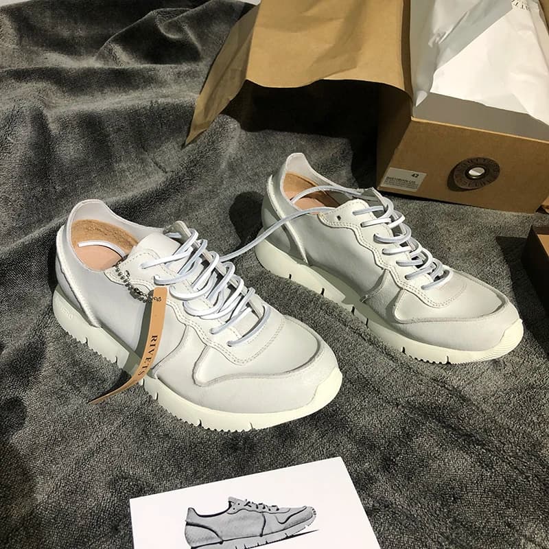 Men's Sporty Casual Shoes Collaborative Blast Cowhide Running Shoes V-Base Fashionable Spring Season Thick Bottom Rubber Sole