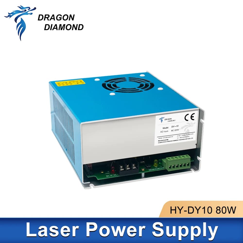 Alimentatore laser Co2 PSU HY DY10 da 80 W per tubo RECI serie W1/T1/W2/T2 per macchina da taglio per incisore laser
