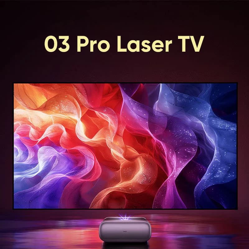 JMGO O3 Pro Laser TV 4K UHD Short Throw Projector Pure RGB Three Color Anti‑Light Screen Dolby HiFi Bass Home Theater