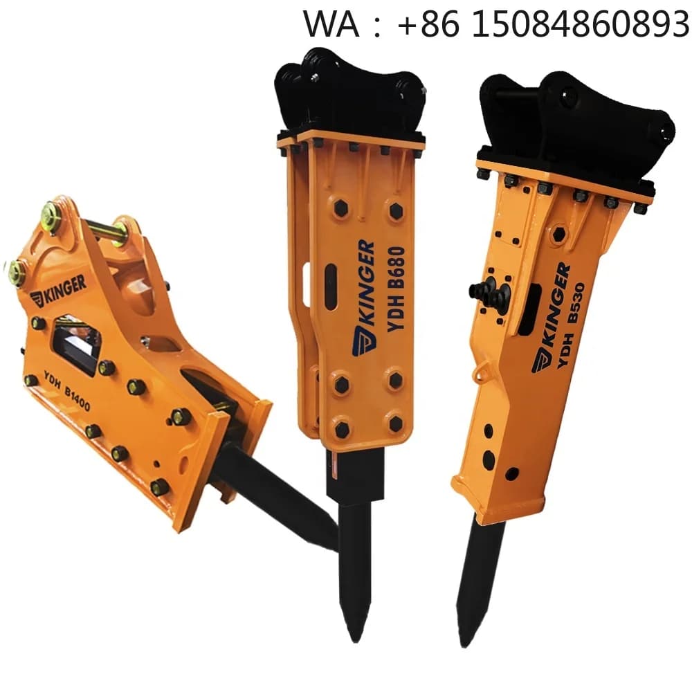 Post Pile Driver Hydraulic Rock Breaker Attachment, Cup Chisel Core Excavator Accessory For Farm Foundation Construction Works