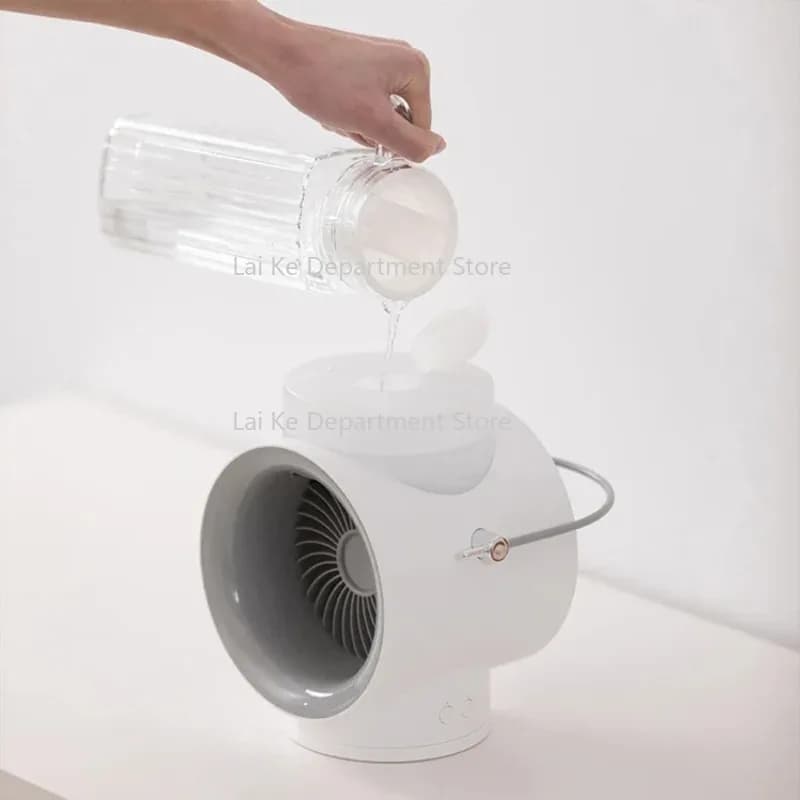 Nuovi arrivi ventola umidificatore di raffreddamento USB ricaricabile rotazione portatile ventola di nebulizzazione dell'acqua spray da tavolo con luce