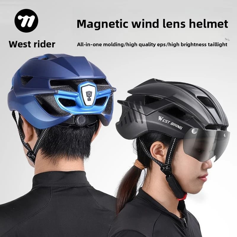Integrated cycling helmet with visor, designed for mountain bike and road cycling