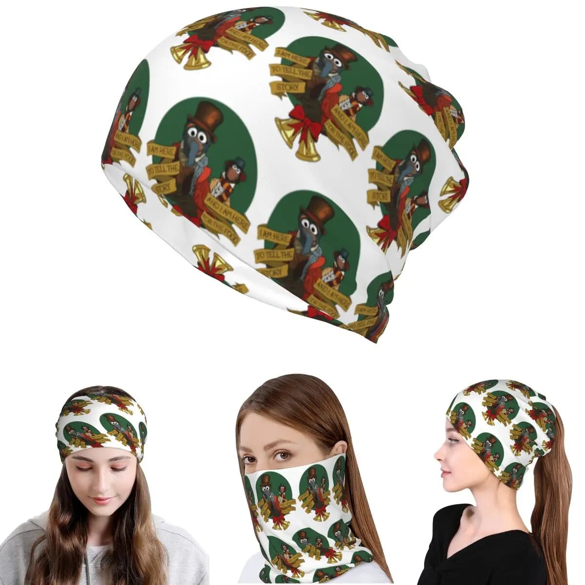 Muppet Christmas Carol Bandana Neck Gaiter Mask Scarf Multi-use Cycling Scarf Beanies Hat Unisex Adult Windproof