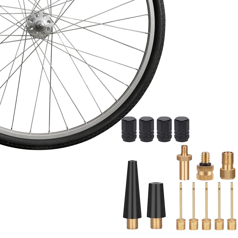 Set di adattatori per valvole per bicicletta Kit ugelli per pompa di gonfiaggio portatile Kit adattatore per pompa per pneumatici per palline sportive Dispositivo gonfiabile per bici