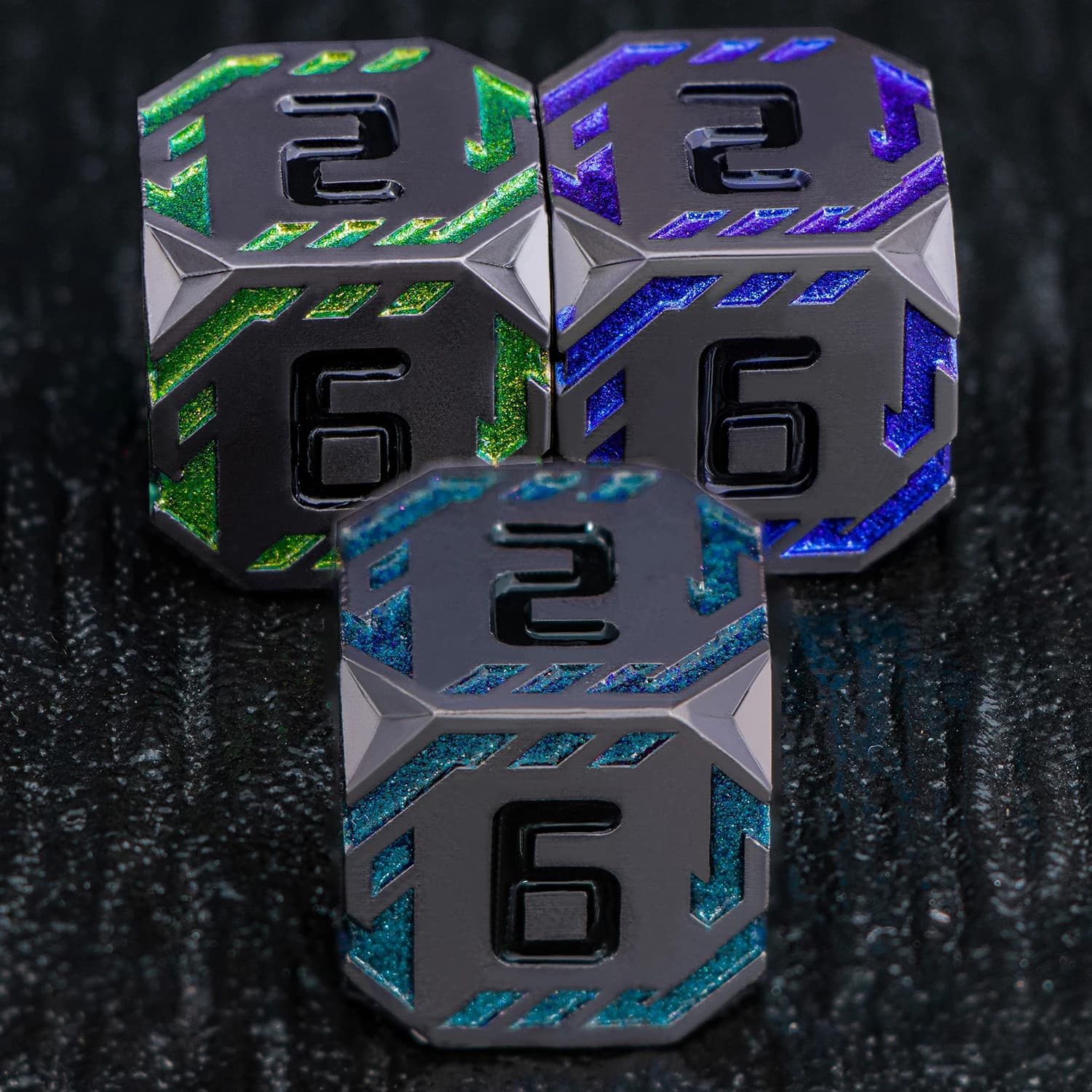 Set di 7 Dadi D20 DND in Metallo a Bordi Affilati, Dadi Poliedrici per Dungeons and Dragons, Pathfinder, D&D, Giochi di Ruolo