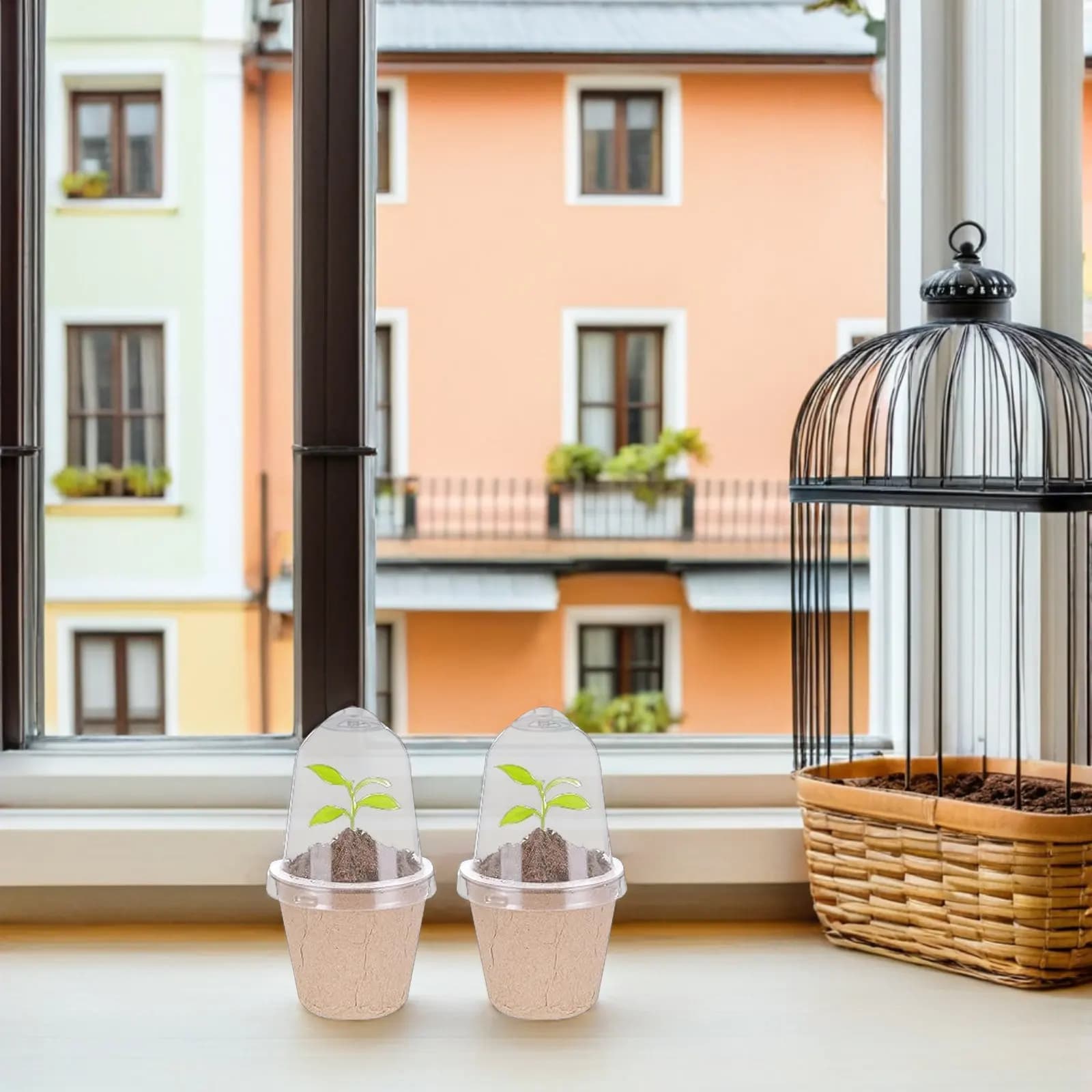 40Pcs Round Nursery Pots Biodegradable Seedling Planter Cups Indoor Outdoor Gardening Seed Starter Containers Vegetable Flower