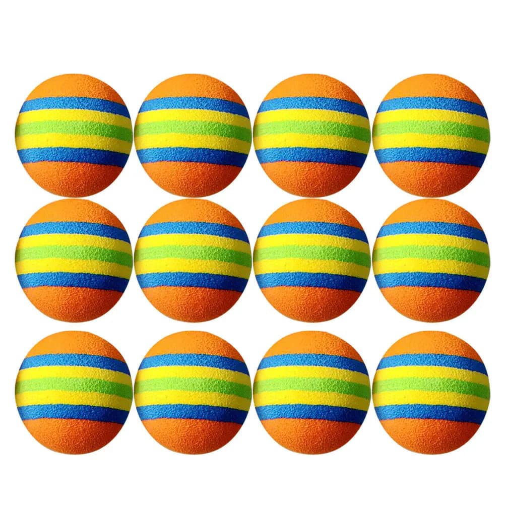 Golf Training Balls 12 Pcs Colorful Striped EVA Lightweight High Visibility Indoor Outdoor Pet Play