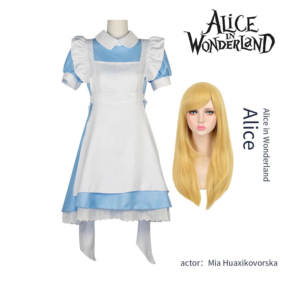 Alice's Adventures in Wonderland Princess Blue Dress Maid Dress Maid Performance Halloween Dress