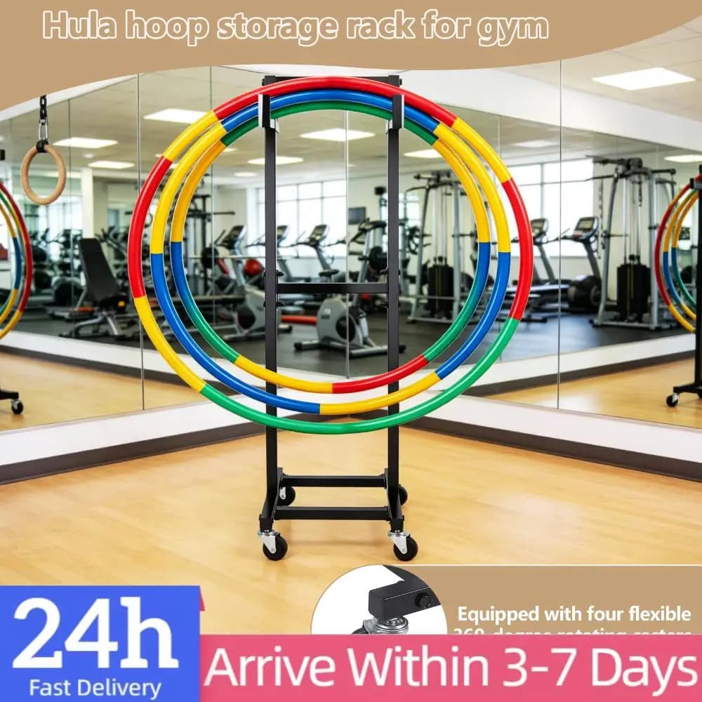39.37 inch Metal Jumping Cord Trolley with Wheels, Gymnastics Hoop Support, Self-supporting glove for Home Gym