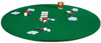 Green Felt Poker Table Cover, 36-42 Inches, Stretch Elastic Fitted for Card Games, Mahjong, Dominoes, Casino Night Table Topper Protector
