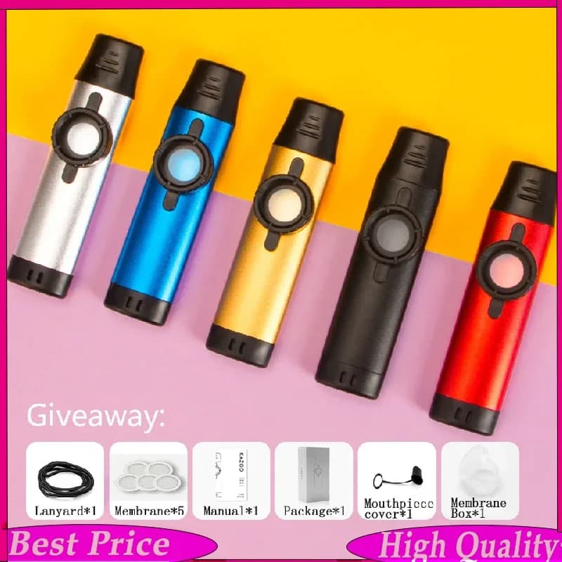 Kazoo in Metallo Leggero per Adulti, Strumento a Fiato, Regalo per Ukulele, Violino, Chitarra, Pianoforte