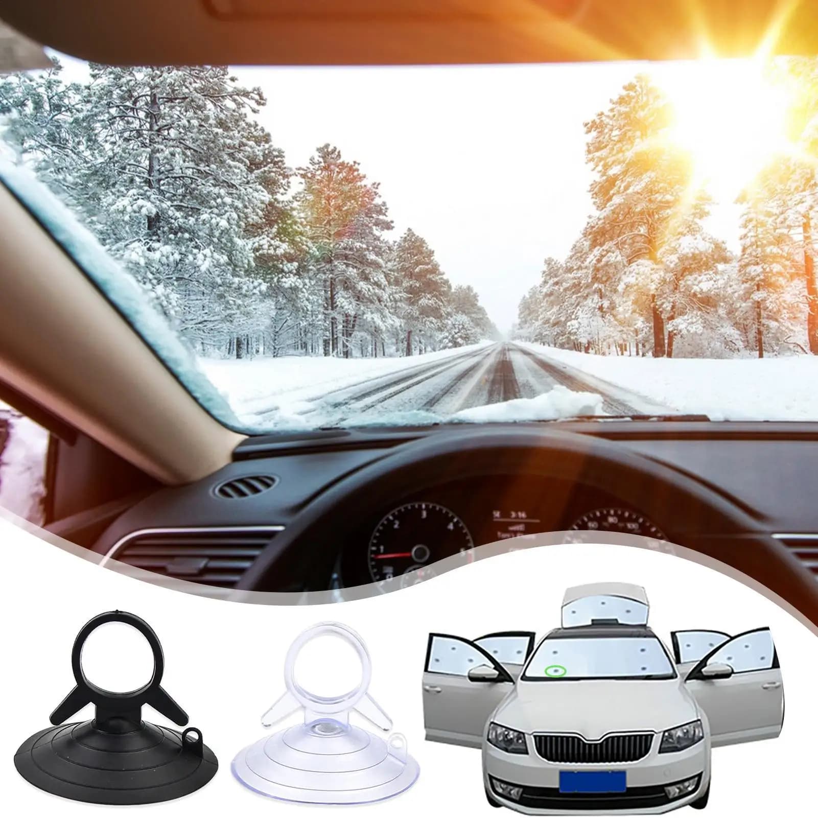 Ventosa per Vetri Auto, Gancio a Coda di Rondine per Parabrezza Auto e Finestre del Bagno
