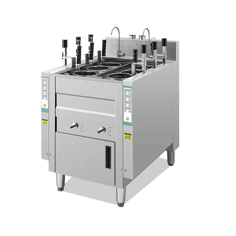 Macchina da cucina per pasta con sollevamento automatico intelligente da 6 pentole Attrezzatura da cucina commerciale per esterni Noodle Ramen a risparmio energetico