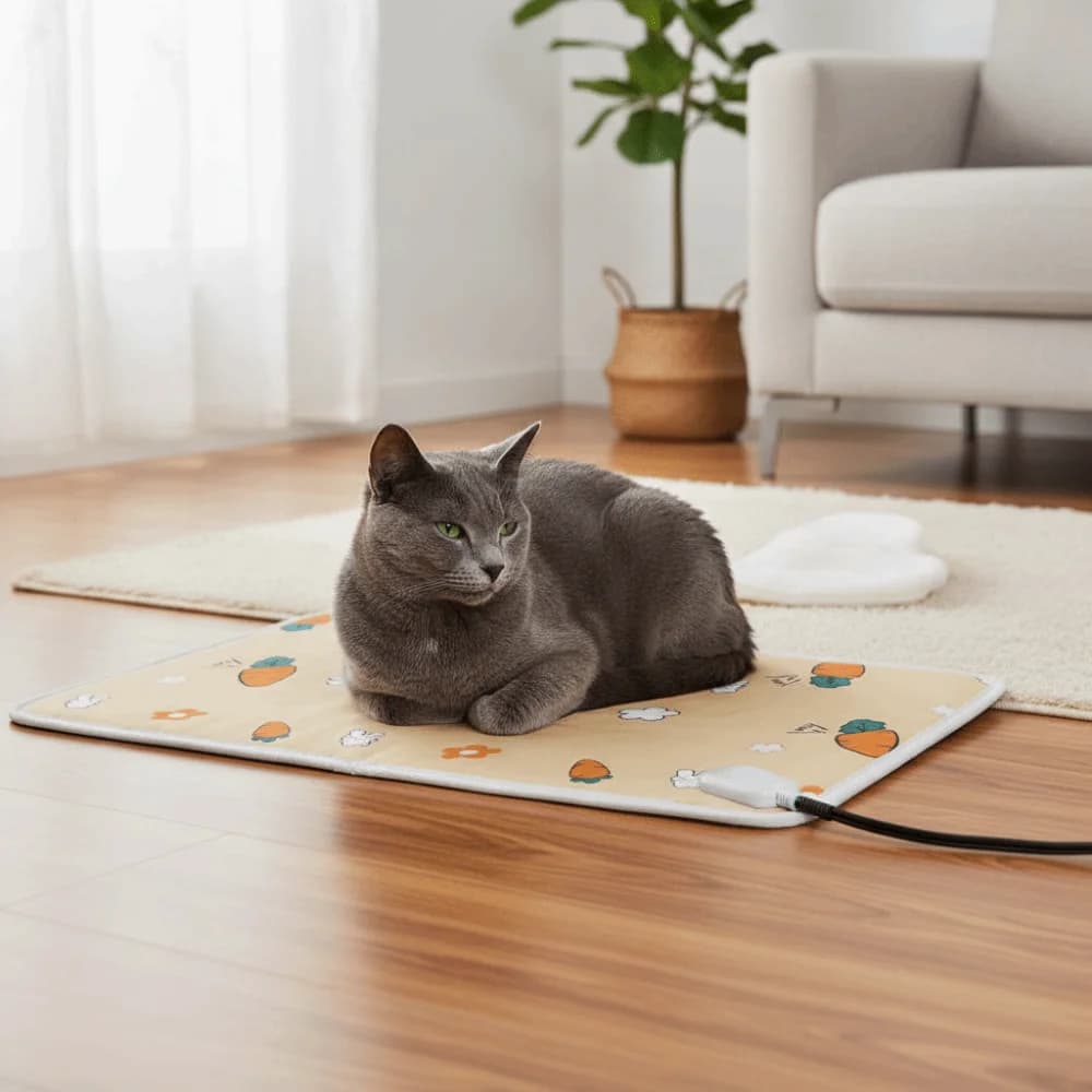 Pratica Coperta Elettrica Antigraffio per Animali Domestici con Termostato, Tappetino Riscaldante Impermeabile per Gatti, Caldo per l'Inverno