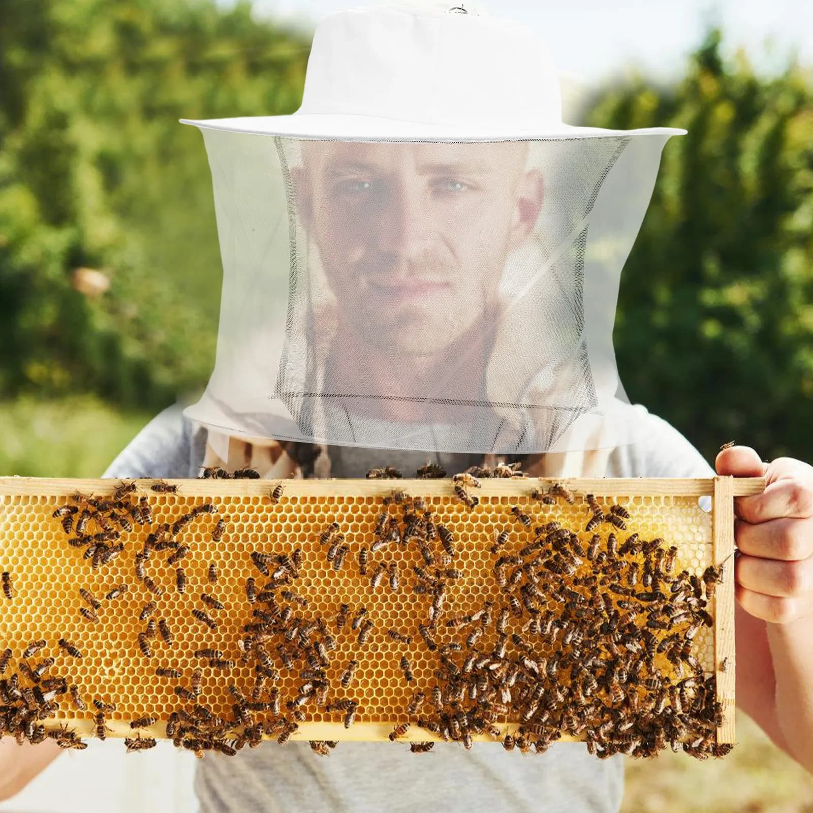 Cappello da Apicoltore Multifunzione con Visiera Estesa e Protezione per il Collo, Rete Protettiva Riutilizzabile per Pesca, Escursionismo, Viaggi e Campeggio
