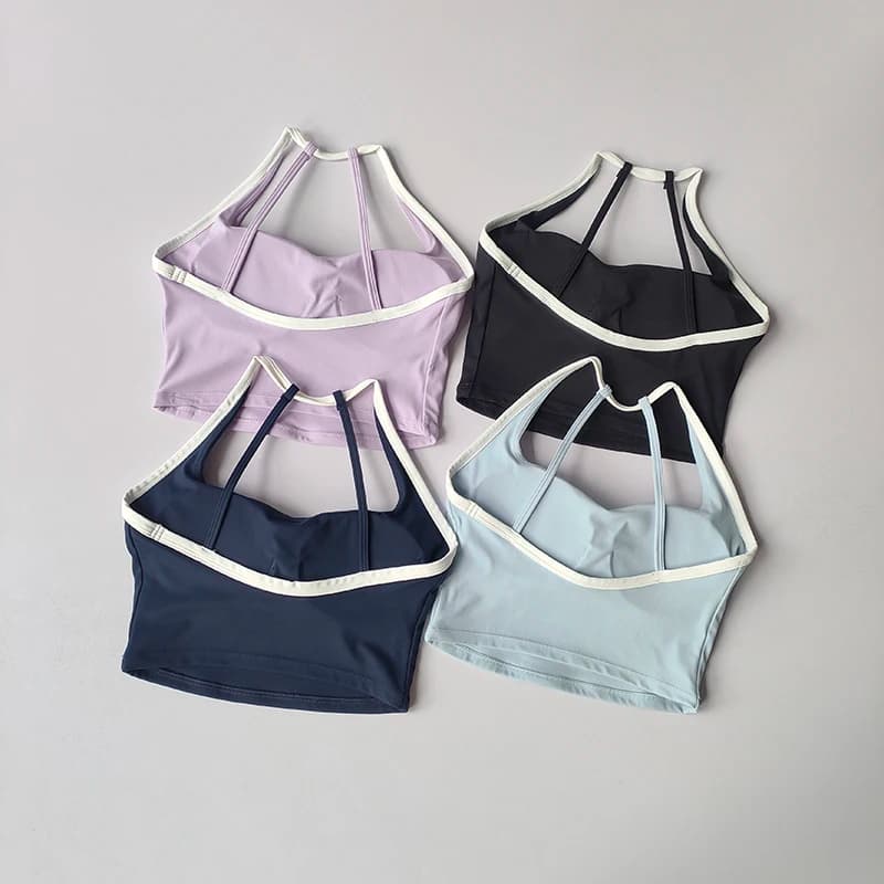 Slim-belt Sports Bra for Women with Beautiful Back Shock-proof Gathering Yoga Suit Running Training Quick-drying Fitness Vest