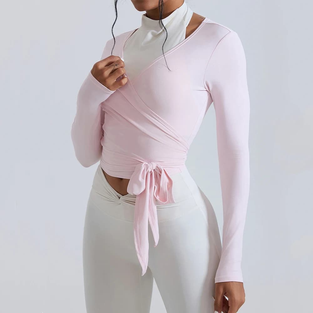 Yoga T-shirt Fitness Crossover Strap Long Sleeve Women Gym Sports Shirts Training Sports Top Sport Shirts push up breathable racing