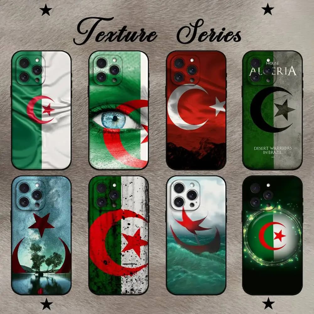 Custodia per telefono con design passaporto algerino per iPhone 17 16 15 14 13 12 11 PRO MAX PLUS Mini, in TPU morbido e delicato sulla pelle