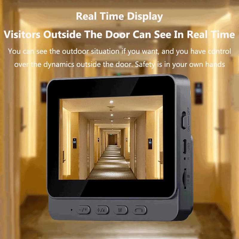 Videocitofono con Visione Notturna IR, Telecamera 1080P, Schermo IPS da 4,3 Pollici, Telecamera Spioncino 2.4G per Villa, Casa, Ufficio, Appartamento