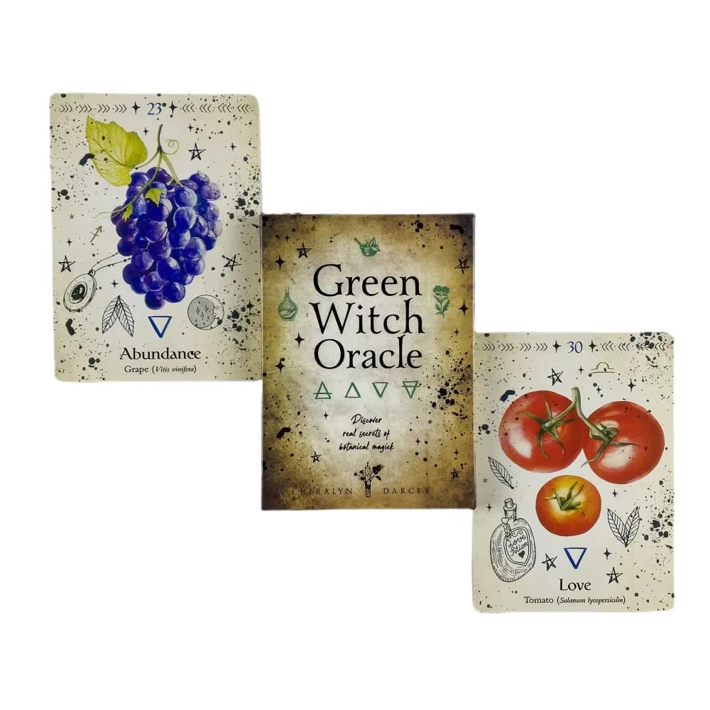 Carte Oracle della strega verde Scopri i veri segreti dei giochi da tavolo dei tarocchi magici naturali per il mazzo di carte per feste di divinazione del destino