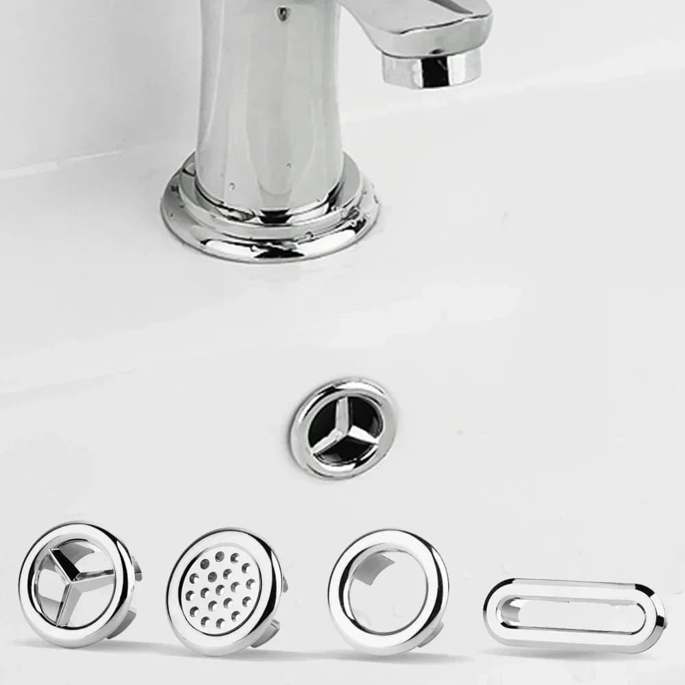 2 pieces of bath sink hole cover - 22-24 mm electrolytic overflow ring Plastic basin coating cap for bath and sink