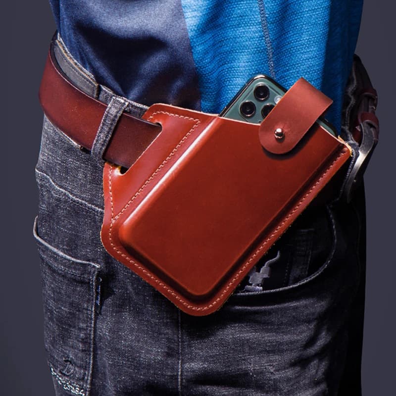 Custodia per telefono con cintura in pelle, fondina per cellulare in pelle, custodia universale per telefono in pelle con passanti per cintura, per uomo e donna grande Coff