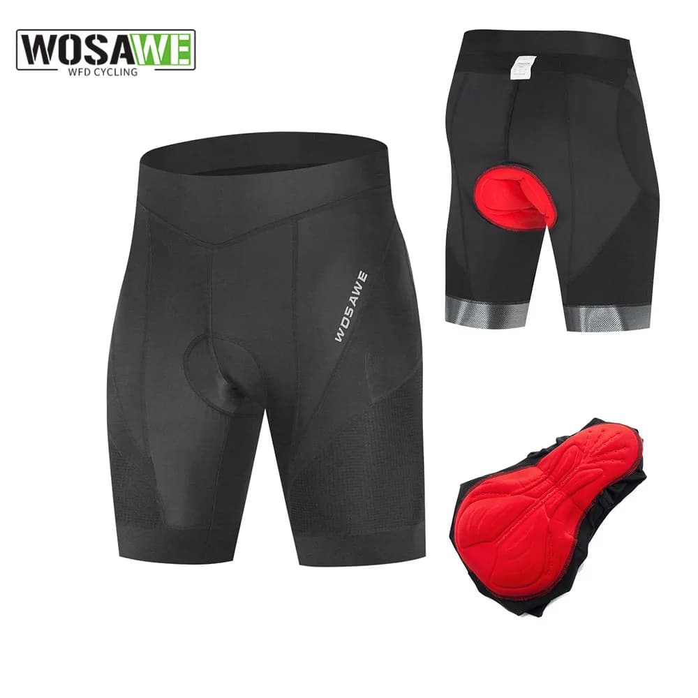 WOSAWE Cycling Shorts Men's Bike Shorts MTB Padded Cycling Bermuda Mezzi Riding Pants Shock-resistant cycling pants
