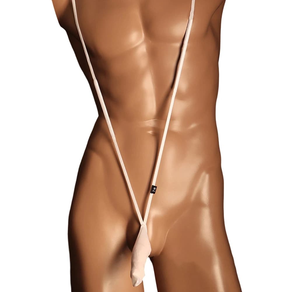 Bikini da uomo con bretelle e tasca lunga, perizoma erotico, string, lingerie sexy elastica per uomo, jockstrap, slip da uomo