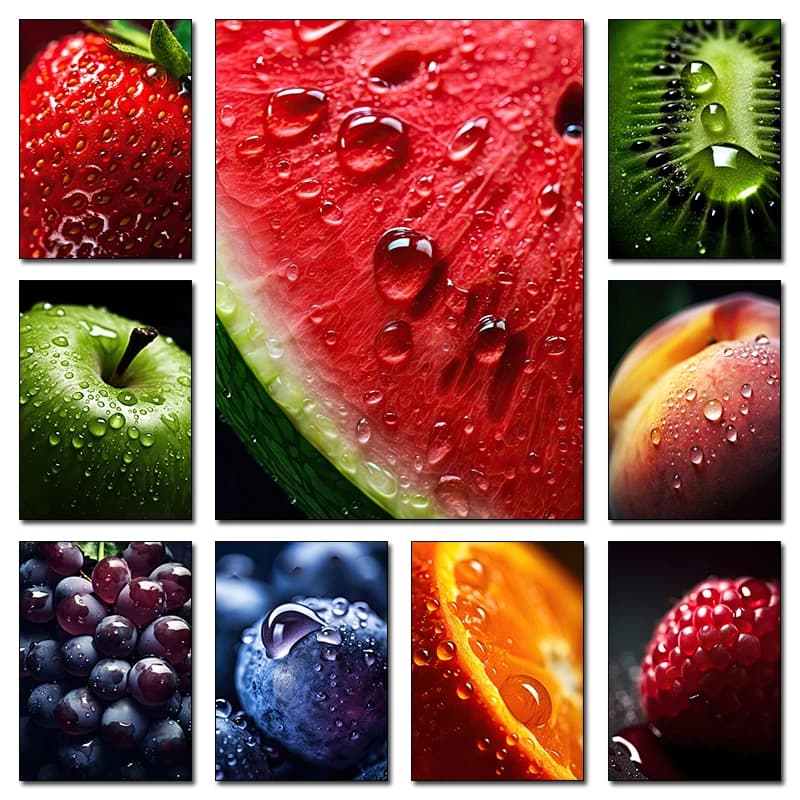 1pcs(No frame) Modern Fruit Posters Wall Art Canvas Paintings And Prints Food HD Pictures For Living Room Home Kitchen Decor F