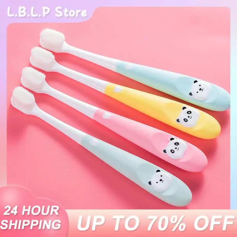 Pulizia a tutto tondo spazzola per bambini sbiancamento dei denti spazzolino portatile spazzolino da denti facile da lavare spazzolino da denti per bambini con capelli Super morbidi