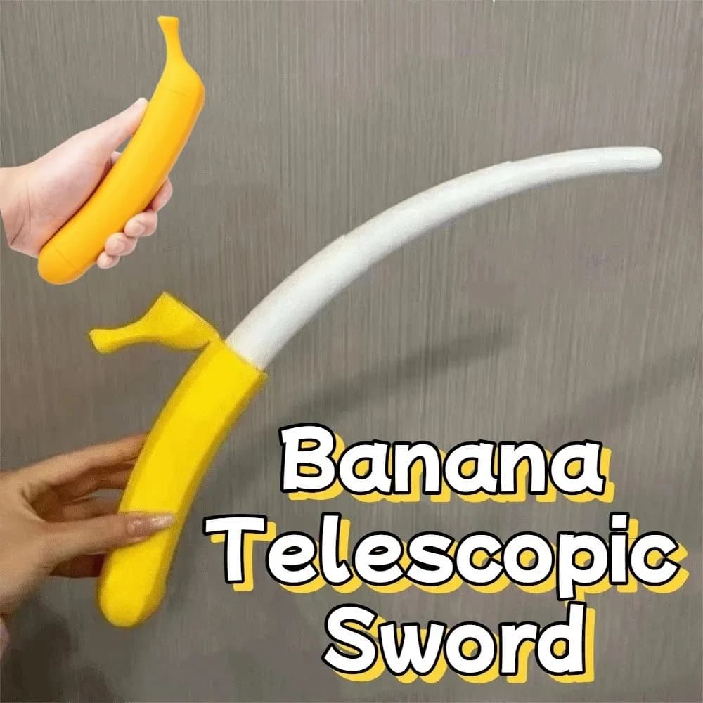 Bacchetta Telescopica Creativa a Forma di Banana, Frutto Simulato Stampato in 3D, Asta Estensibile Realistica, Oggetto di Scena per Simulazioni di Frutta
