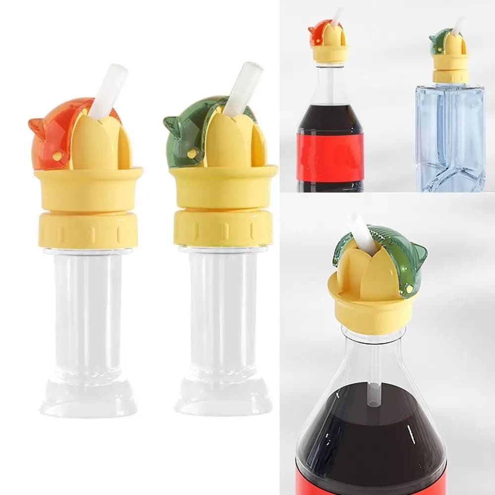 Con coperchio in paglia tappo per bottiglia d'acqua per bevande a prova di fuoriuscita con scatola di immagazzinaggio coperchio per bottiglia d'acqua tubo per bere antipolvere Anti soffocamento