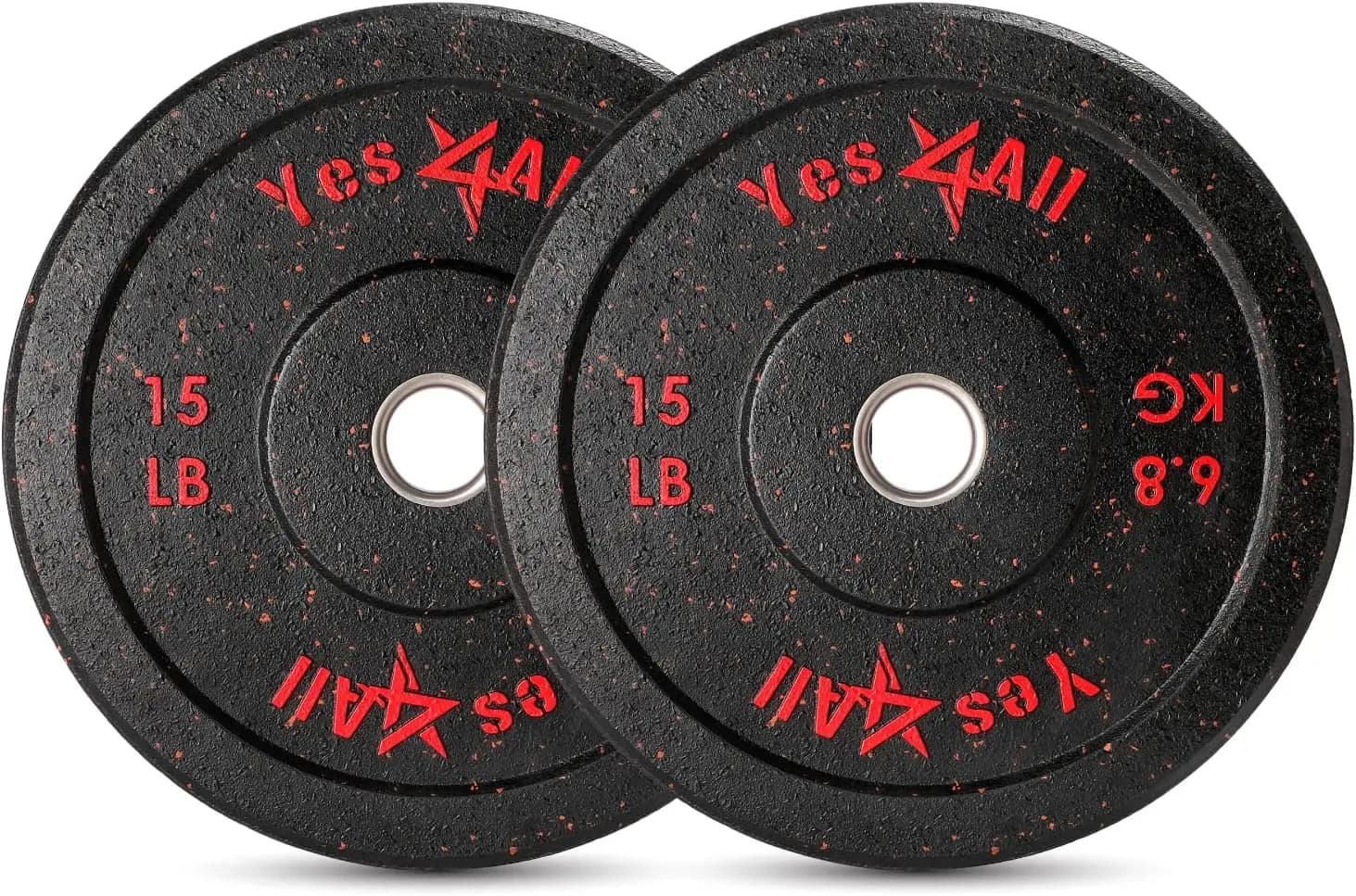 Piastra paraurti da 2 ", piastra pesi in gomma con mozzo in acciaio per sollevamento pesi, allenamento della forza, palestra domestica, meno impatto, 2 x15lb