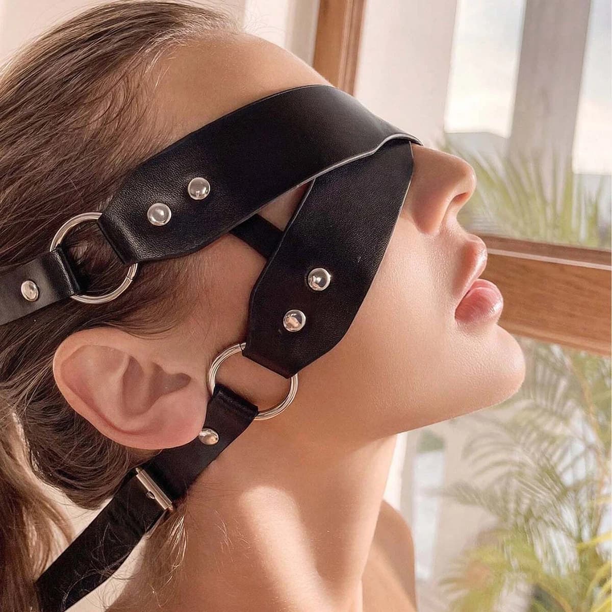 Waist mask on the eyes, leather costume mask, cosplay mask for, obscuring mask, sensual blind mask, dressing mask cosplay