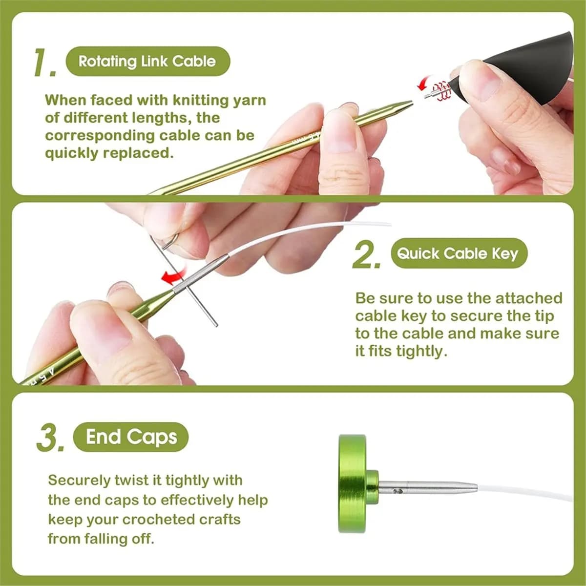 828 Mega Sale Interchangeable Circular Knitting Needles Set, 10-Pair Metal Needles with 4 Cords and Project Bag
