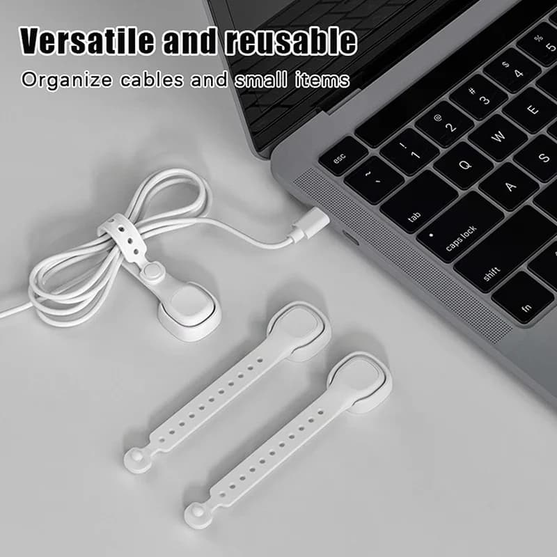 1 pz Fascette per la gestione dei cavi magnetiche Organizzatore di cavi Supporto per cavi Cinghie per organizer per cavi regolabili Gestione della scrivania per la casa