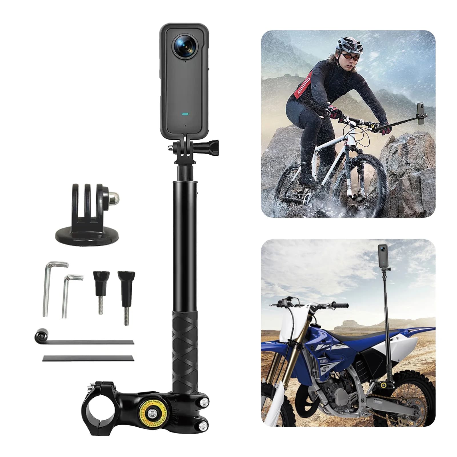 Supporto per Fotocamera da Ciclismo Retrattile e Stabile Universale per Smartphone/Fotocamere Compatibile con Bici da Montagna e da Strada 3