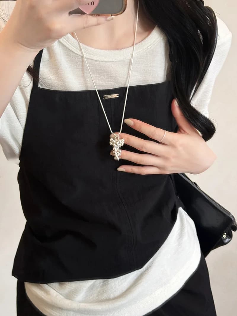 Nuova collana minimalista con cravatta con pendente a goccia d'acqua, catena di maglione elegante e semplice, gioielli di lusso leggeri e casual alla moda