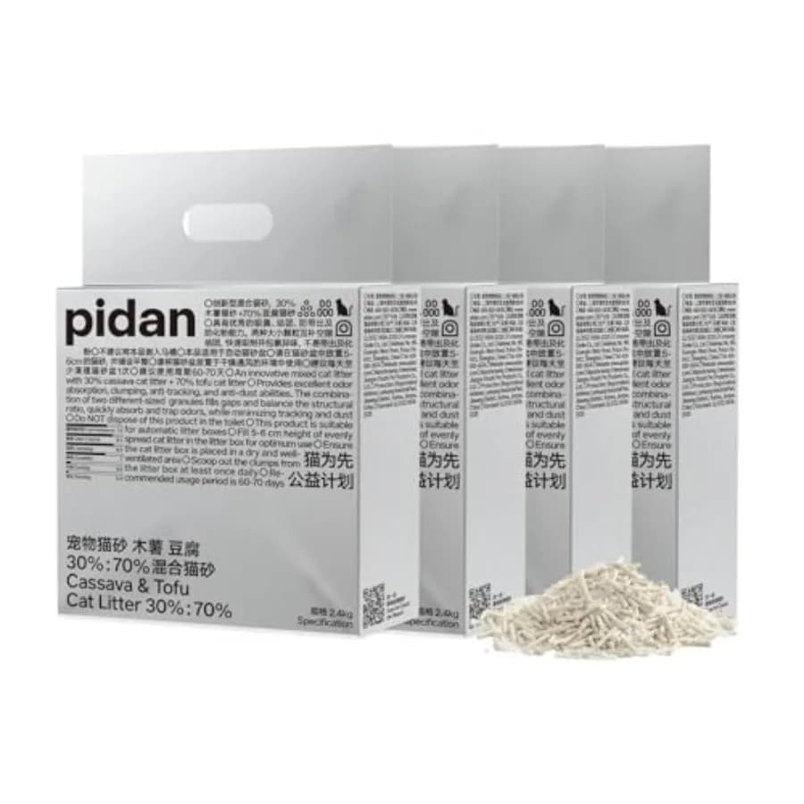 Lettiera per Gatti in Cassava con Tofu Agglomerante, Controllo Odori, Ingredienti Naturali a Base Vegetale, Ultra Assorbente, Asciugatura Rapida, Basso Contenuto di Polvere, Profumata