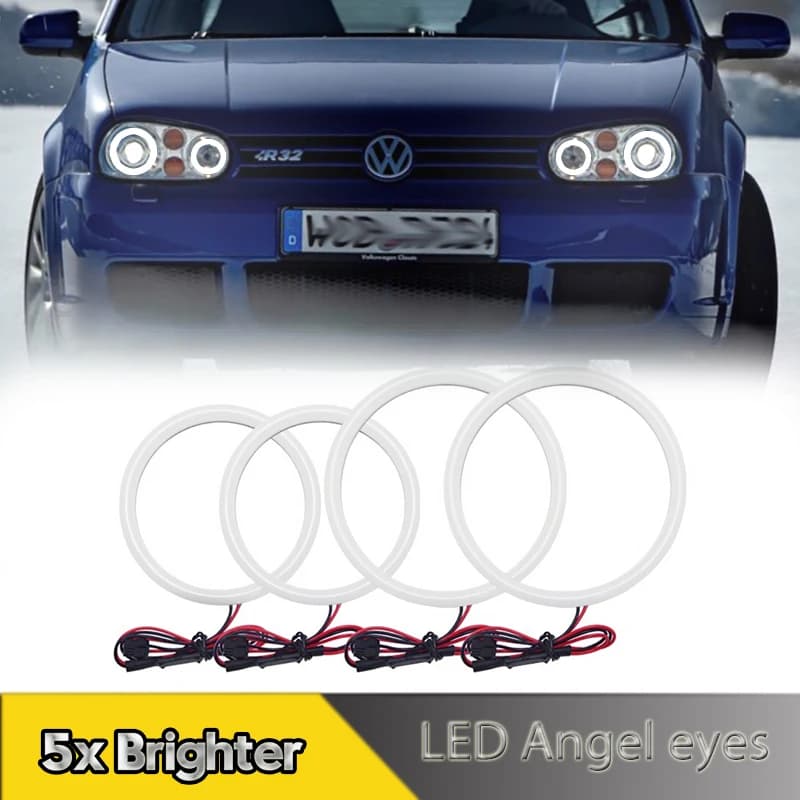 4 pezzi per VW Golf 4 1997-2004 LED Angel Eyes Kit Halo Anelli Luci di cotone DRL Lampade di marcia diurna per Volkswagen Golf 5 04-09