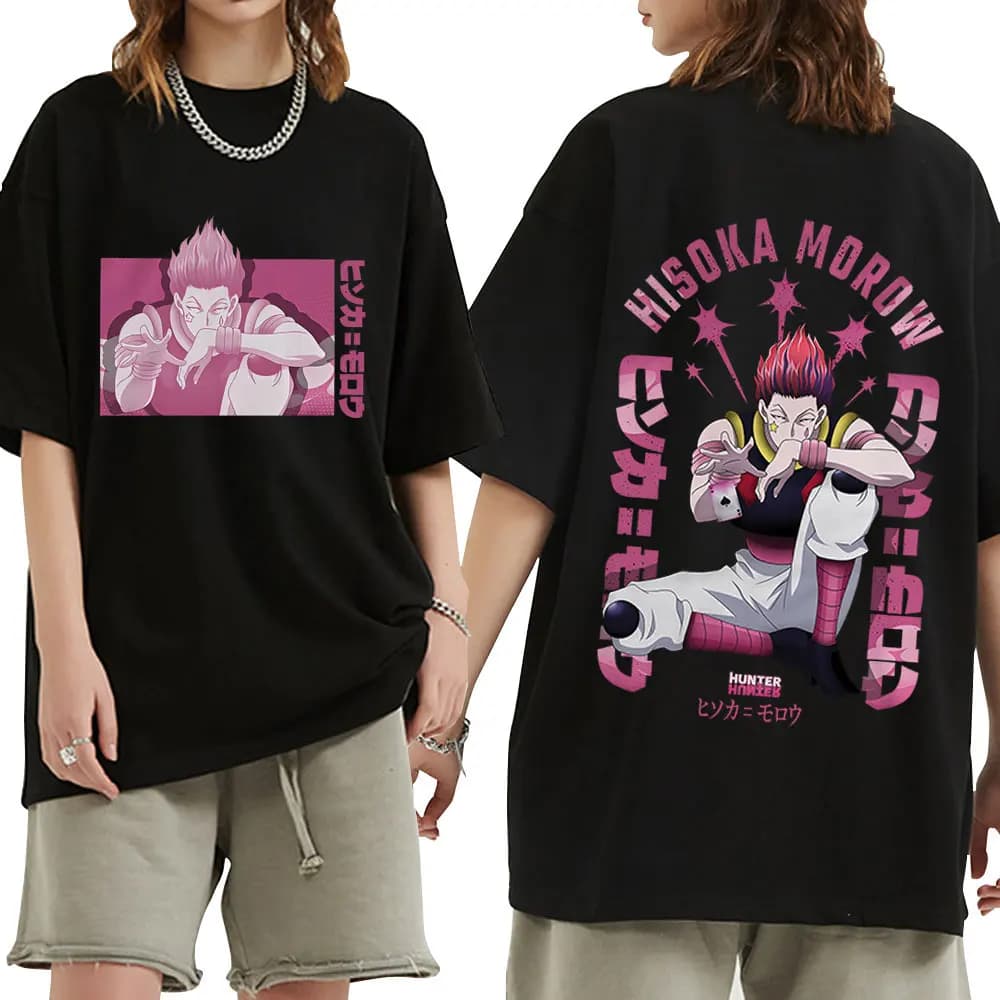 Anime Hunter X Hunter Hisoka Morow T-shirts Men's Women Clothing Fashion Cotton Short Sleeve Oversized T Shirts Tops Streetwear