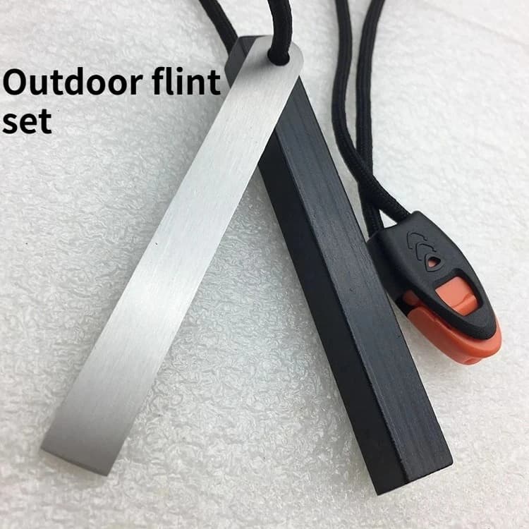 12X12X100mm Rectangular Ignition Rod with White Steel Scraper for Survival Whistle with Hole Ignition Outdoor Magnesium Rod Set